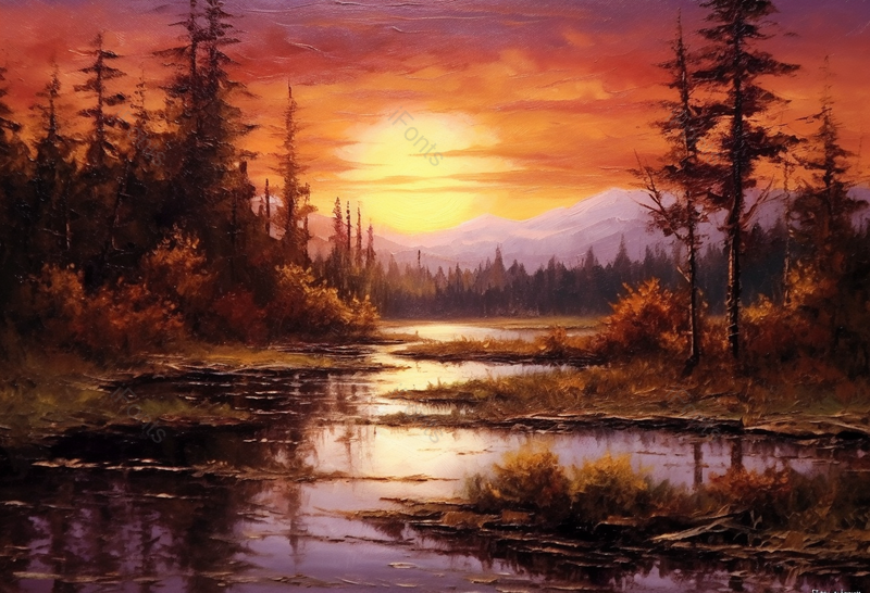 夕阳下的自然风景印象派背景,高清,摄影图,摄影图片,图片大全,摄影图免费下载